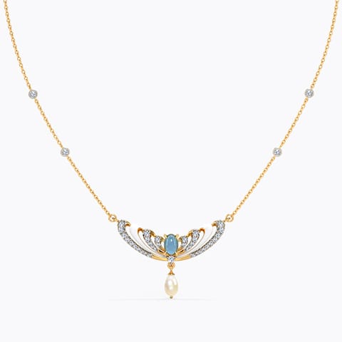 Glittery Wings Gemstone Necklace Diamond,Gemstone Necklaces 14 Karat Yellow Gold Glittery Wings Gemstone Necklace
