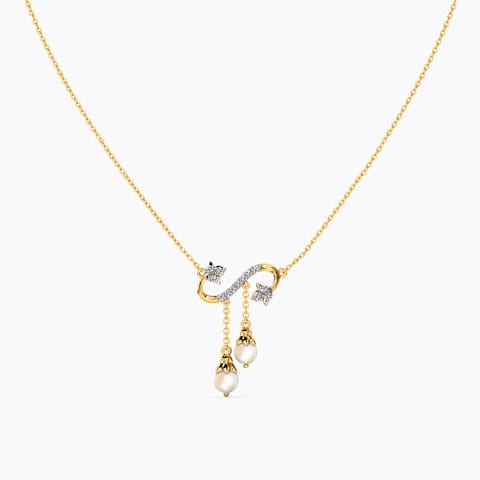 Beriana Infinity Diamond Necklace Diamond,Gemstone Necklaces 14 Karat Yellow Gold Beriana Infinity Diamond Necklace