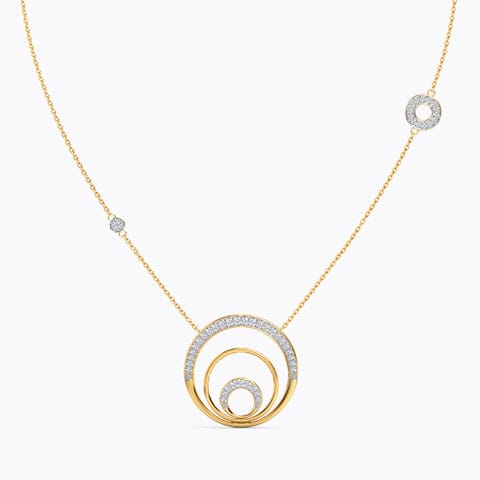 Rock & Roll Diamond Necklace Diamond Necklaces 14 Karat Yellow Gold Rock & Roll Diamond Necklace
