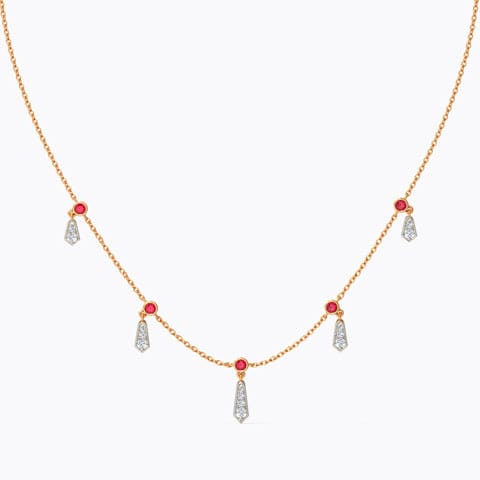 Maritta Gemstone Necklace Diamond,Gemstone Necklaces 14 Karat Rose Gold Maritta Gemstone Necklace