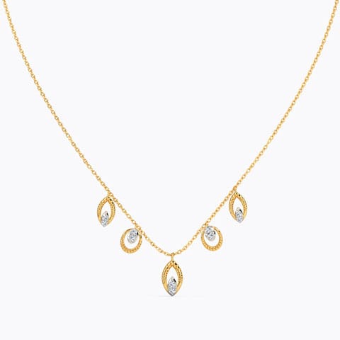 Abrina Station Diamond Necklace Diamond Necklaces 14 Karat Yellow Gold Abrina Station Diamond Necklace