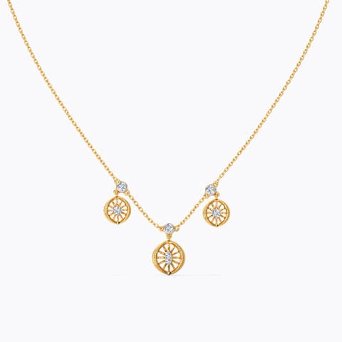 Folina Station Diamond Necklace Diamond Necklaces 14 Karat Yellow Gold Folina Station Diamond Necklace