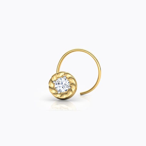 Full Moon Diamond Nose Pin Diamond Nose pin 18 Karat Yellow Gold Full Moon Diamond Nose Pin