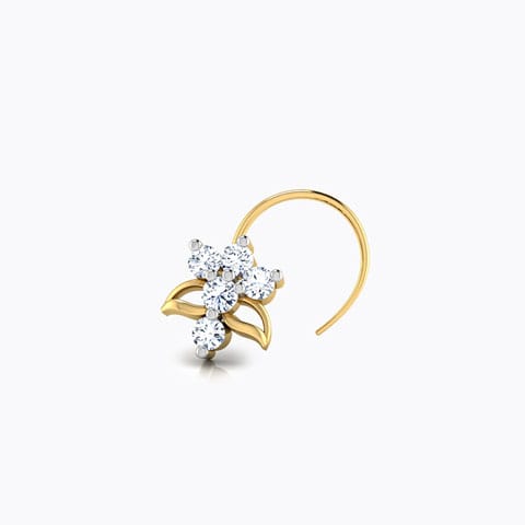Lali Floral Diamond Nose Pin Diamond Nose pin 18 Karat Yellow Gold Lali Floral Diamond Nose Pin