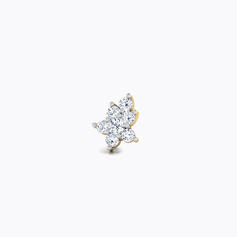 Haima Floral Diamond Nose Pin Diamond Nose pin 18 Karat Yellow Gold Haima Floral Diamond Nose Pin