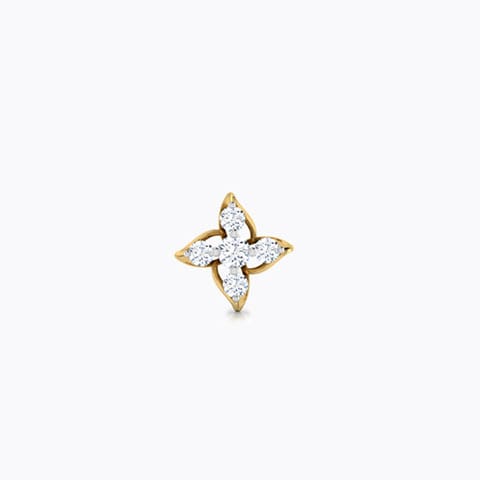 Gamya Petalled Diamond Nose Pin Diamond Nose pin 18 Karat Yellow Gold Gamya Petalled Diamond Nose Pin