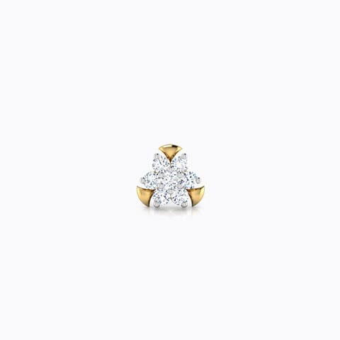 Harni Cluster Diamond Nose Pin Diamond Nose pin 18 Karat Yellow Gold Harni Cluster Diamond Nose Pin