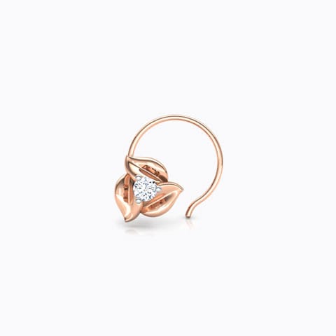 Trillium Floret Diamond Nose Pin Diamond Nose pin 18 Karat Rose Gold Trillium Floret Diamond Nose Pin