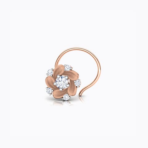 Claytonia Floret Diamond Nose Pin Diamond Nose pin 18 Karat Rose Gold Claytonia Floret Diamond Nose Pin