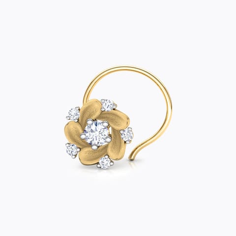 Claytonia Floret Diamond Nose Pin Diamond Nose pin 14 Karat Yellow Gold Claytonia Floret Diamond Nose Pin