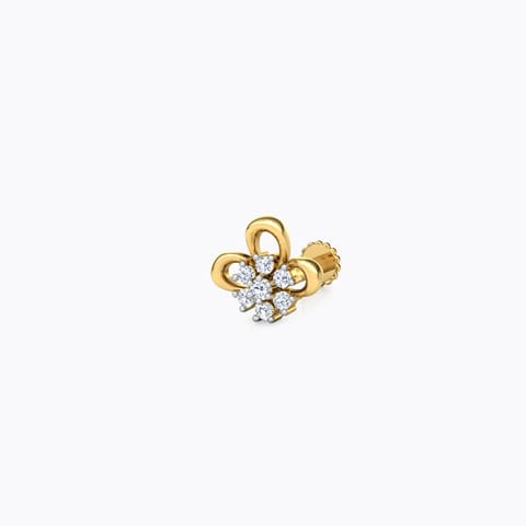 Indu Cluster Diamond Nose Pin Diamond Nose pin 18 Karat Yellow Gold Indu Cluster Diamond Nose Pin