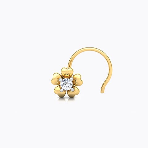 Bhavya Bloom Diamond Nose Pin Diamond Nose pin 18 Karat Yellow Gold Bhavya Bloom Diamond Nose Pin