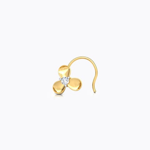 Kritu Floret Diamond Nose Pin Diamond Nose pin 18 Karat Yellow Gold Kritu Floret Diamond Nose Pin