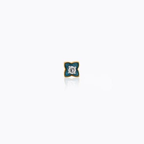 Lucky Floret Detachable Diamond Nose Pin Diamond Nose pin 14 Karat Yellow Gold Lucky Floret Detachable Diamond Nose Pin