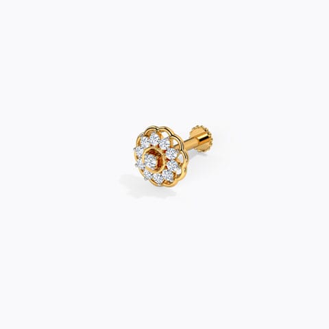 Hina Diamond Nose Pin Diamond Nose pin 14 Karat Yellow Gold Hina Diamond Nose Pin