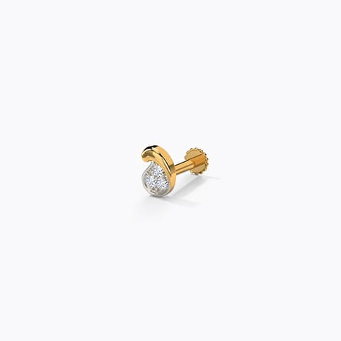 Kylie Paisley Diamond Nose Pin Diamond Nose pin 14 Karat Yellow Gold Kylie Paisley Diamond Nose Pin