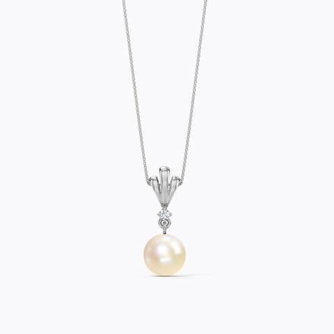 Simple Drop Pearl Pendant Diamond,Gemstone Pendants 18 Karat White Gold Simple Drop Pearl Pendant