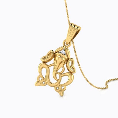 Sacred Ganesha Diamond Pendant Diamond Pendants 18 Karat Yellow Gold Sacred Ganesha Diamond Pendant