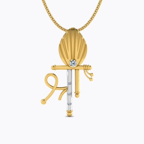 Shri Venu Diamond Pendant Diamond Pendants 18 Karat Yellow Gold Shri Venu Diamond Pendant
