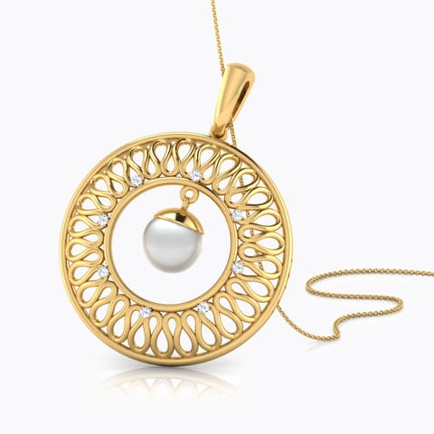 Cosmic Energies Pearl Pendant Diamond,Gemstone Pendants 18 Karat Yellow Gold Cosmic Energies Pearl Pendant