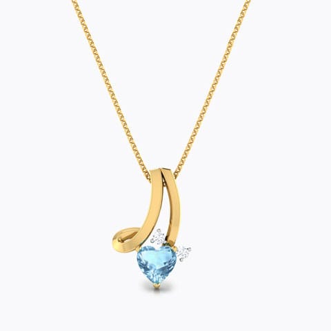 Forever Heart Gemstone Pendant Diamond,Gemstone Pendants 18 Karat Yellow Gold Forever Heart Gemstone Pendant