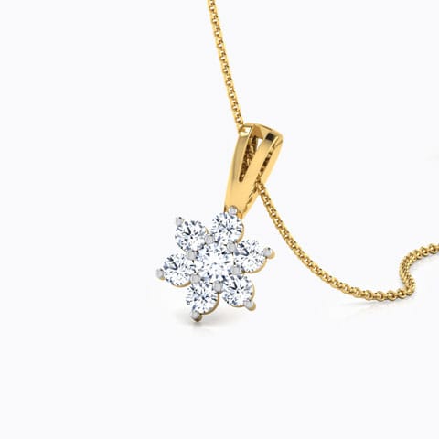 Classic Seven-Stone Diamond Pendant Diamond Pendants 18 Karat Yellow Gold Classic Seven-Stone Diamond Pendant