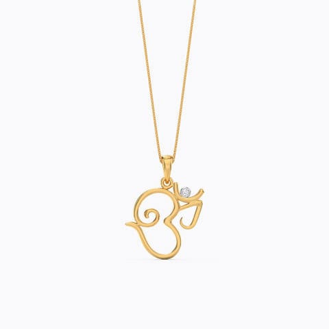 Omkara Diamond Pendant Diamond Pendants 18 Karat Yellow Gold Omkara Diamond Pendant