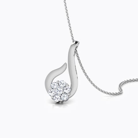 Threaded Flower Diamond Pendant Diamond Pendants 18 Karat White Gold Threaded Flower Diamond Pendant