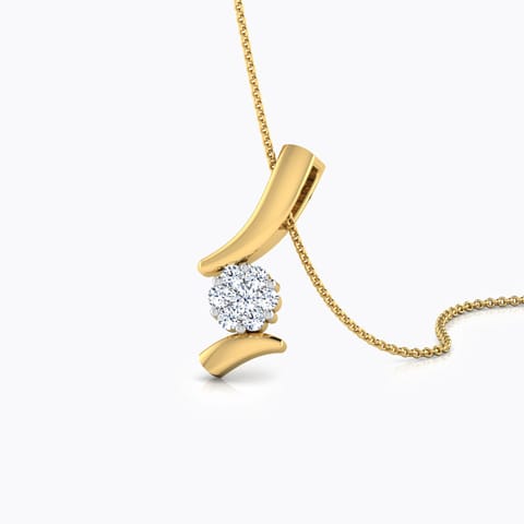 Artistic Floral Diamond Pendant Diamond Pendants 18 Karat Yellow Gold Artistic Floral Diamond Pendant