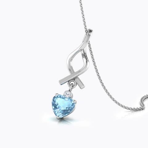 Entwined Gemstone Pendant Diamond,Gemstone Pendants 18 Karat White Gold Entwined Gemstone Pendant