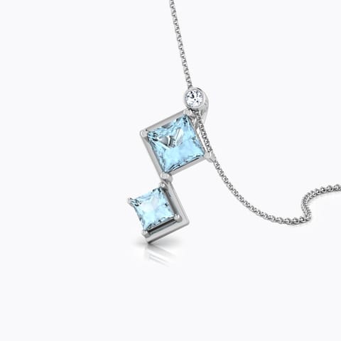 Blue Lightning Gemstone Pendant Diamond,Gemstone Pendants 18 Karat White Gold Blue Lightning Gemstone Pendant