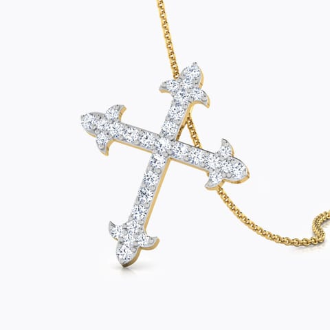 Cruz Diamond Cross Pendant Diamond Pendants 18 Karat Yellow Gold Cruz Diamond Cross Pendant