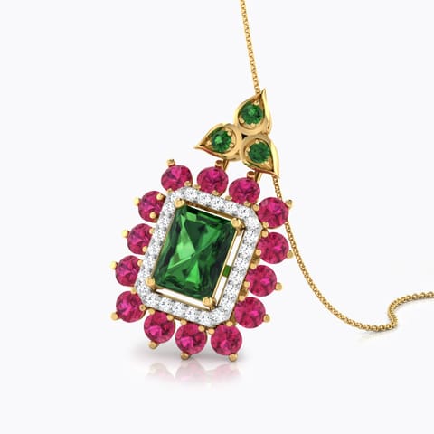 Zenia Gemstone Pendant Diamond,Gemstone Pendants 18 Karat Yellow Gold Zenia Gemstone Pendant