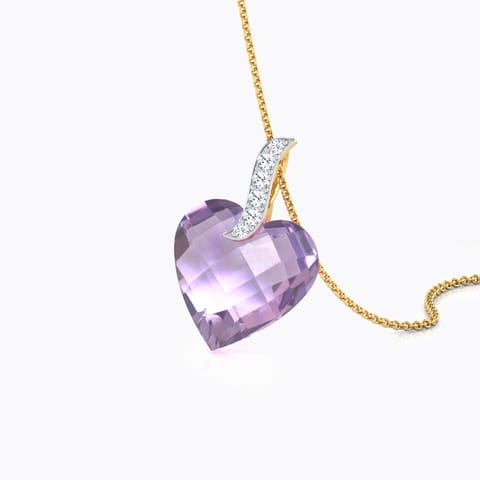 Mila Heart Gemstone Pendant Diamond,Gemstone Pendants 18 Karat Yellow Gold Mila Heart Gemstone Pendant