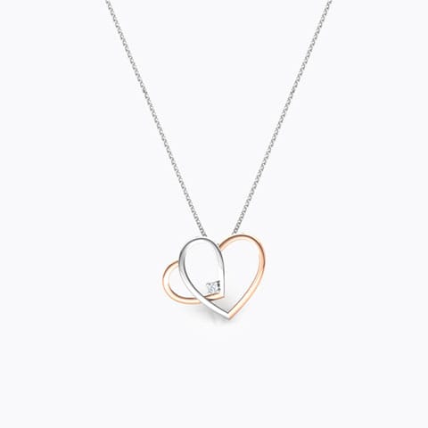 Interlocked Heart Diamond Pendant Diamond Pendants 18 Karat Rose Gold Interlocked Heart Diamond Pendant