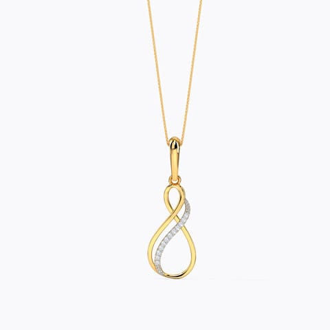 Twin Infinity Diamond Pendant Diamond Pendants 18 Karat Yellow Gold Twin Infinity Diamond Pendant