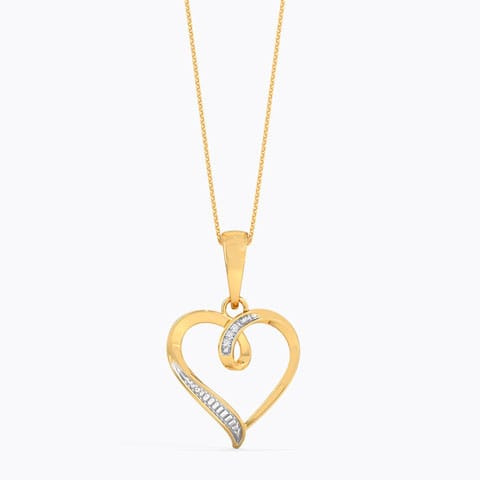 Twirl Heart Diamond Pendant Diamond Pendants 18 Karat Yellow Gold Twirl Heart Diamond Pendant