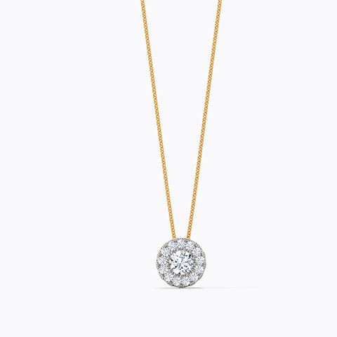 Halo Orb Diamond Pendant Diamond Pendants 18 Karat Yellow Gold Halo Orb Diamond Pendant