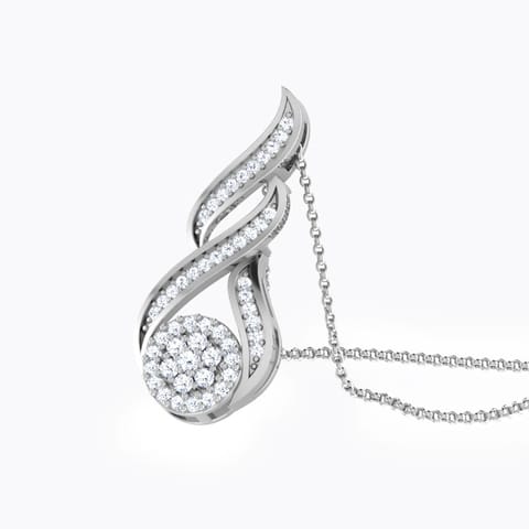 Ravel twine Diamond Pendant Diamond Pendants 18 Karat White Gold Ravel twine Diamond Pendant