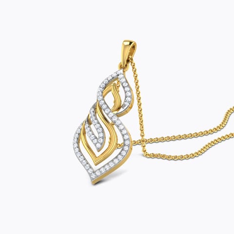 Glazing Flame Diamond Pendant Diamond Pendants 18 Karat Yellow Gold Glazing Flame Diamond Pendant
