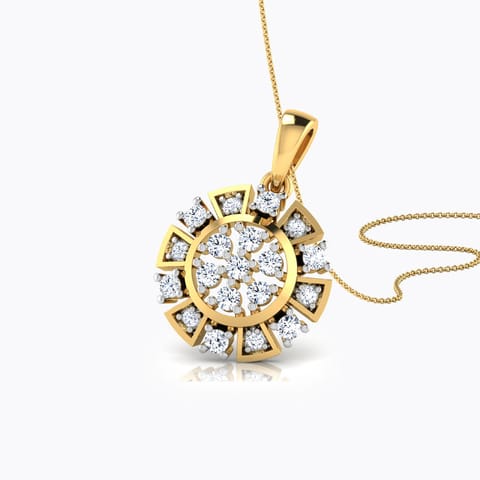 Antique Sun Diamond Pendant Diamond Pendants 18 Karat Yellow Gold Antique Sun Diamond Pendant