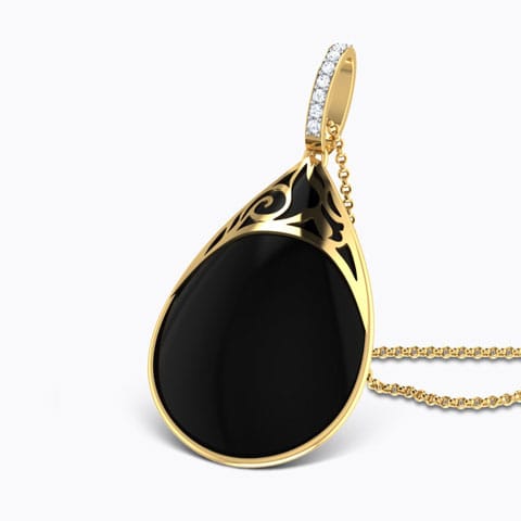 Midnight Gemstone Pendant Diamond,Gemstone Pendants 18 Karat Yellow Gold Midnight Gemstone Pendant