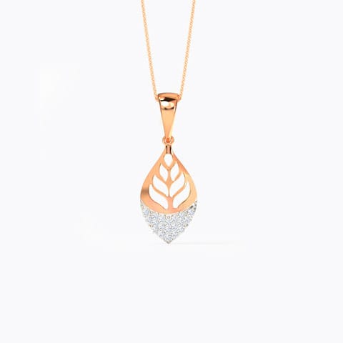 Foliate Cut-Out Diamond Pendant Diamond Pendants 18 Karat Rose Gold Foliate Cut-Out Diamond Pendant