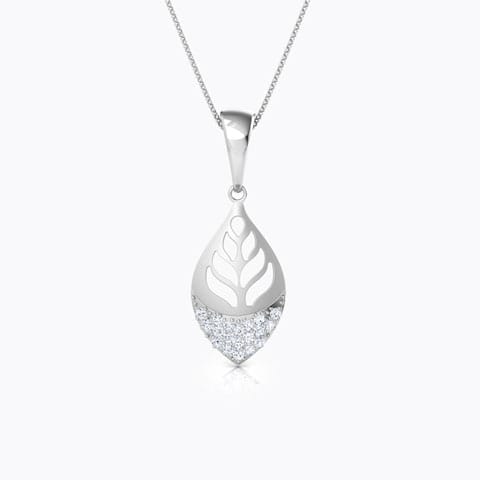 Foliate Cut-Out Diamond Pendant Diamond Pendants 18 Karat White Gold Foliate Cut-Out Diamond Pendant