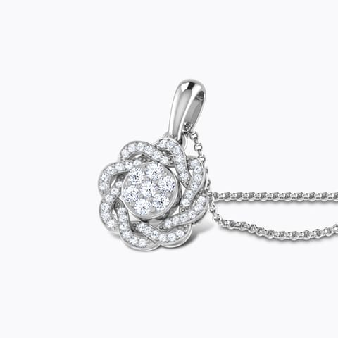 Entwine Cluster Diamond Pendant Diamond Pendants 18 Karat White Gold Entwine Cluster Diamond Pendant
