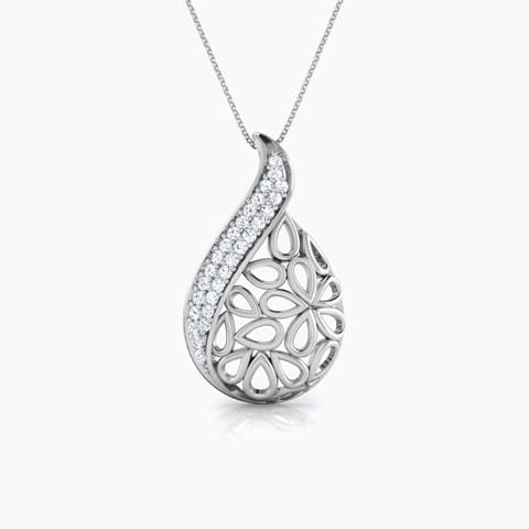 Kaira Paisley Diamond Pendant Diamond Pendants 18 Karat White Gold Kaira Paisley Diamond Pendant