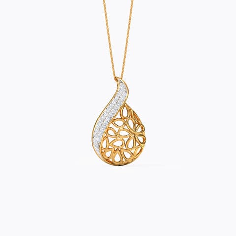 Kaira Paisley Diamond Pendant Diamond Pendants 18 Karat Yellow Gold Kaira Paisley Diamond Pendant