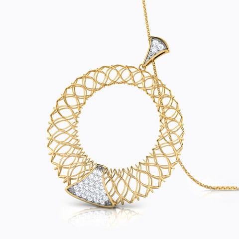Orna Trellis Diamond Pendant Diamond Pendants 18 Karat Yellow Gold Orna Trellis Diamond Pendant