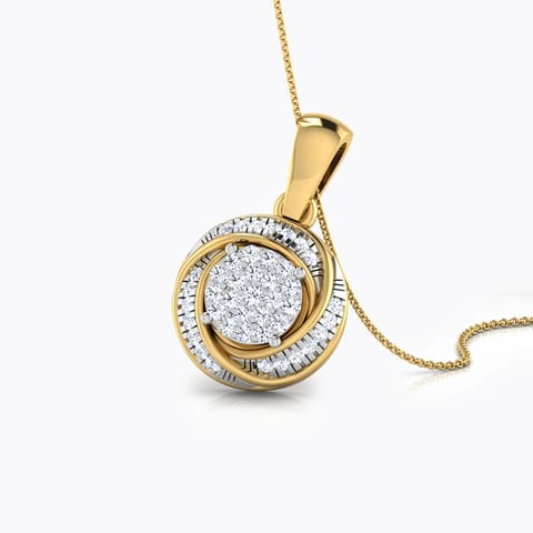Twisted Ribbon Diamond Pendant Diamond Pendants 18 Karat Yellow Gold Twisted Ribbon Diamond Pendant