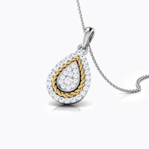 Olivia Diamond Drop Pendant Diamond Pendants 18 Karat Two Tone Gold Olivia Diamond Drop Pendant